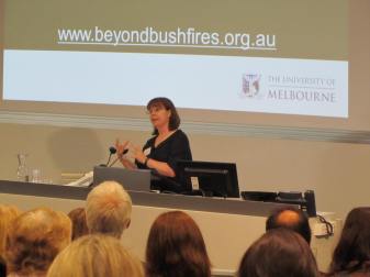 Associate Professor Lou Harms presenting at the Beyond Bushfires Symposium October 2014.